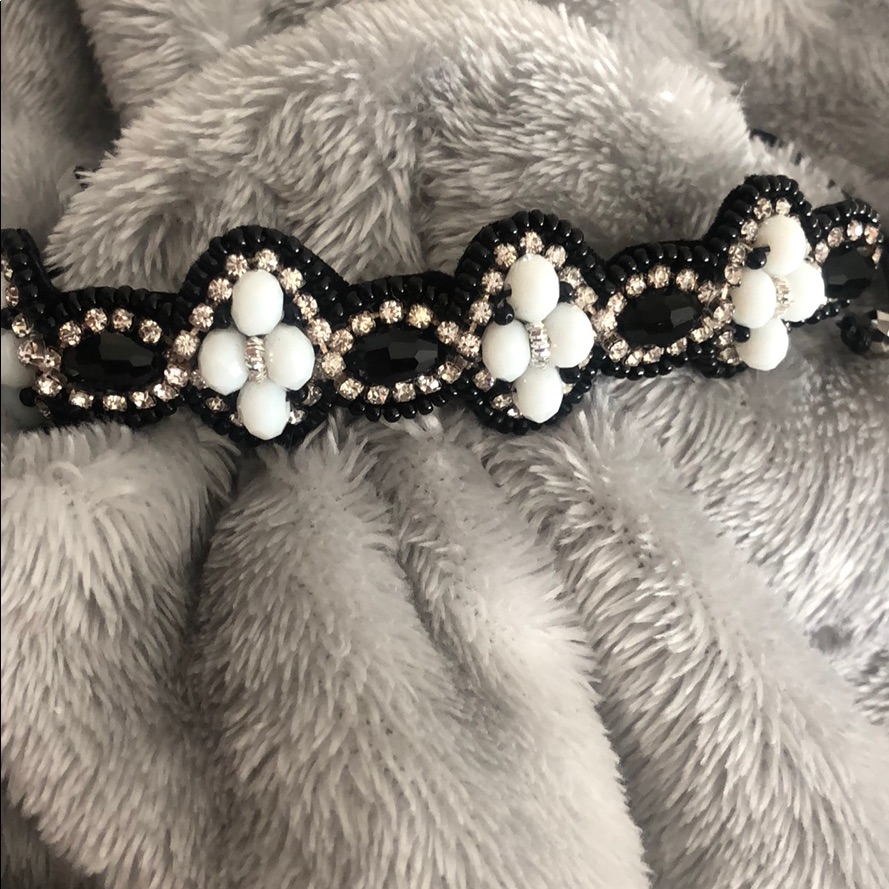 Semi Precious Hand Beaded Adjustable BraceletNwt 39$